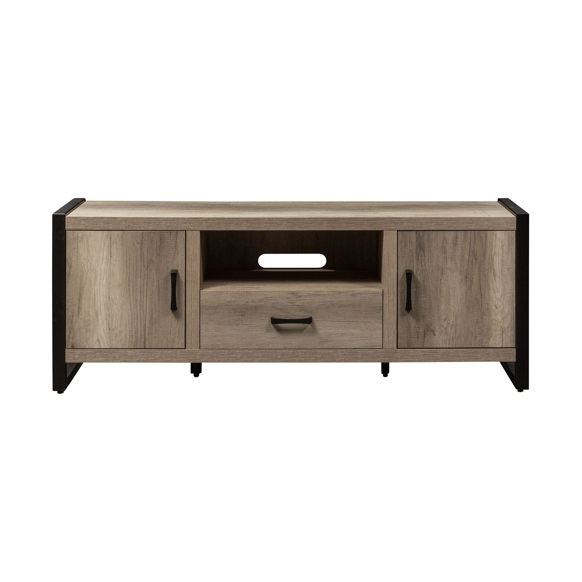 Sun Valley - 64" TV Console With Faux Metal - Light Brown - Hornell Furniture Outlet