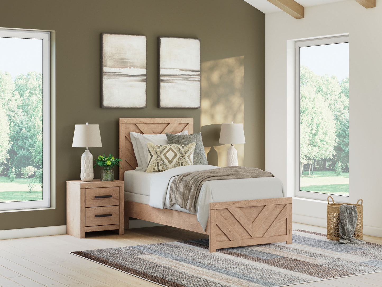 Sanginlane - Panel Bedroom Set - Hornell Furniture Outlet