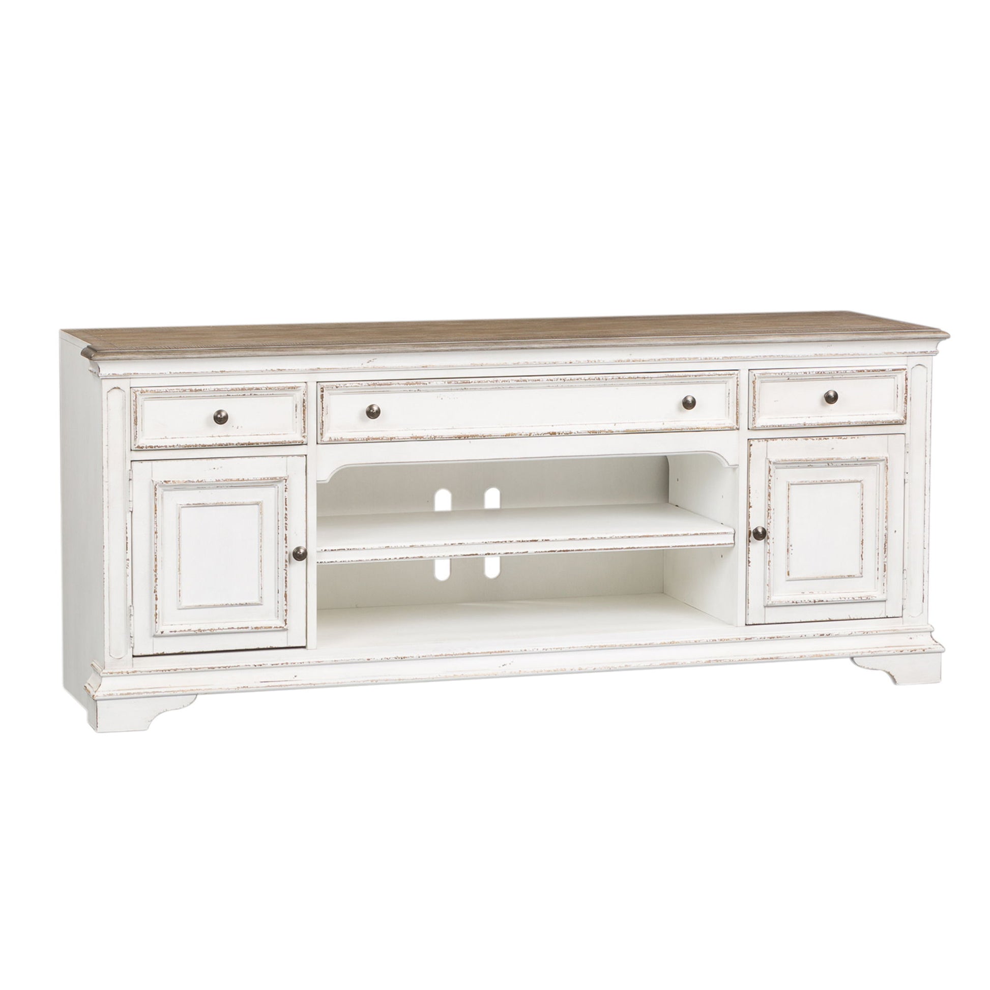 Magnolia Manor - Entertainment TV Stand - White - Hornell Furniture Outlet