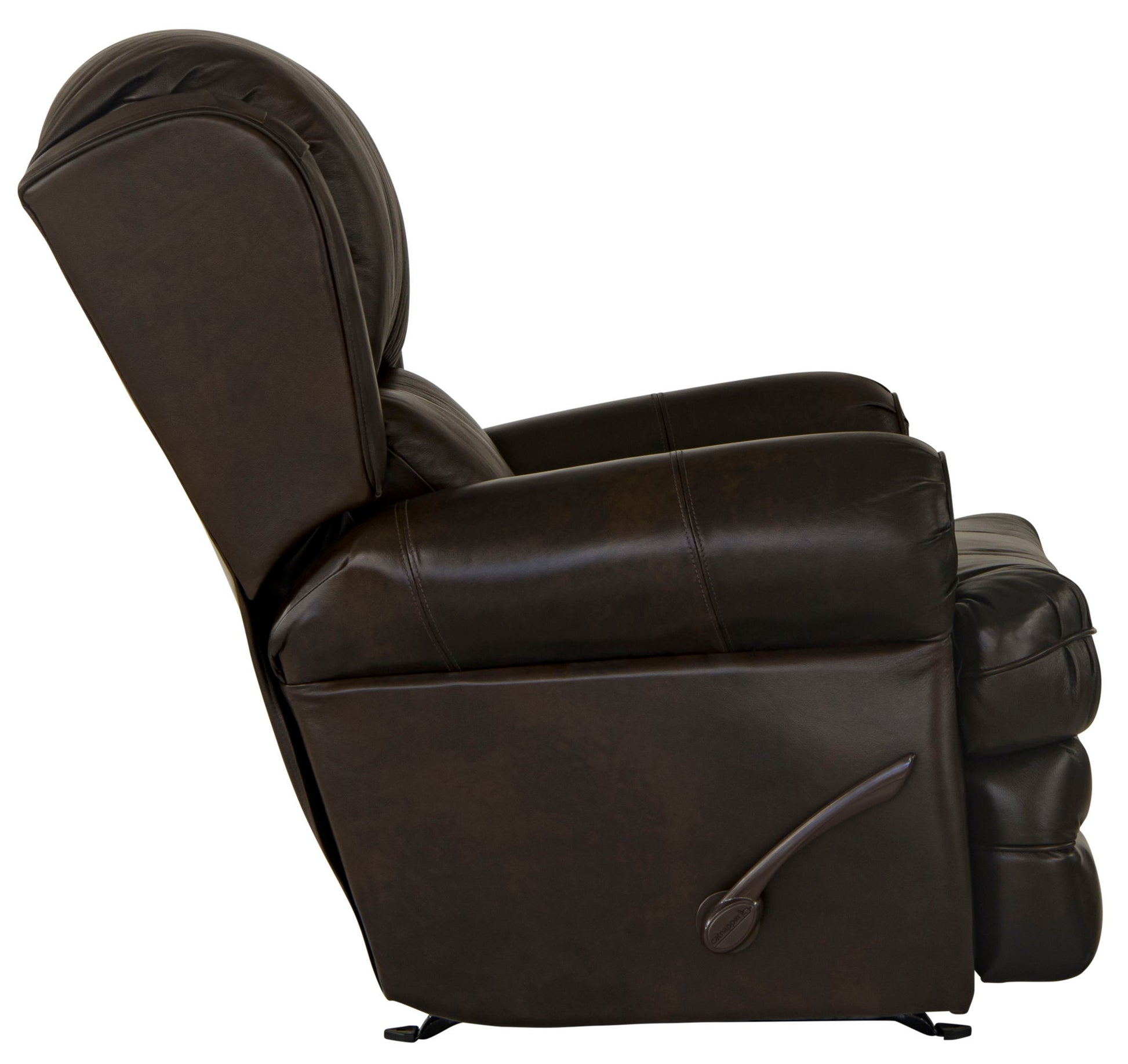 Roberto - Leather Rocker Recliner - Cocoa - Hornell Furniture Outlet