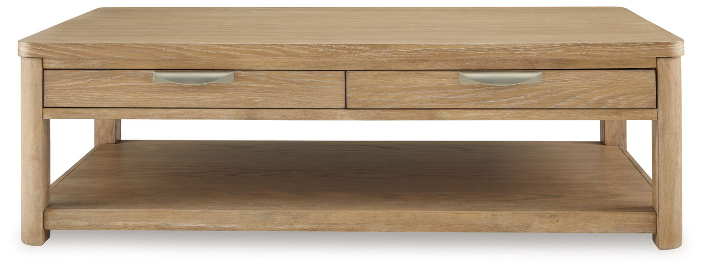 Rencott - Light Brown - Rectangular Cocktail Table - Hornell Furniture Outlet