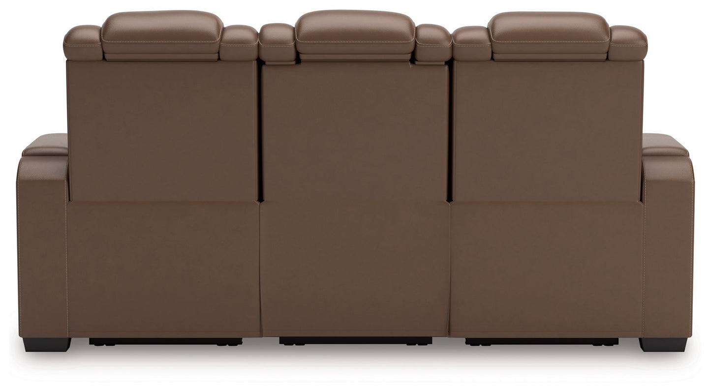 High Impact - Tobacco - Power Reclining Sofa / Adj Headrest - Hornell Furniture Outlet