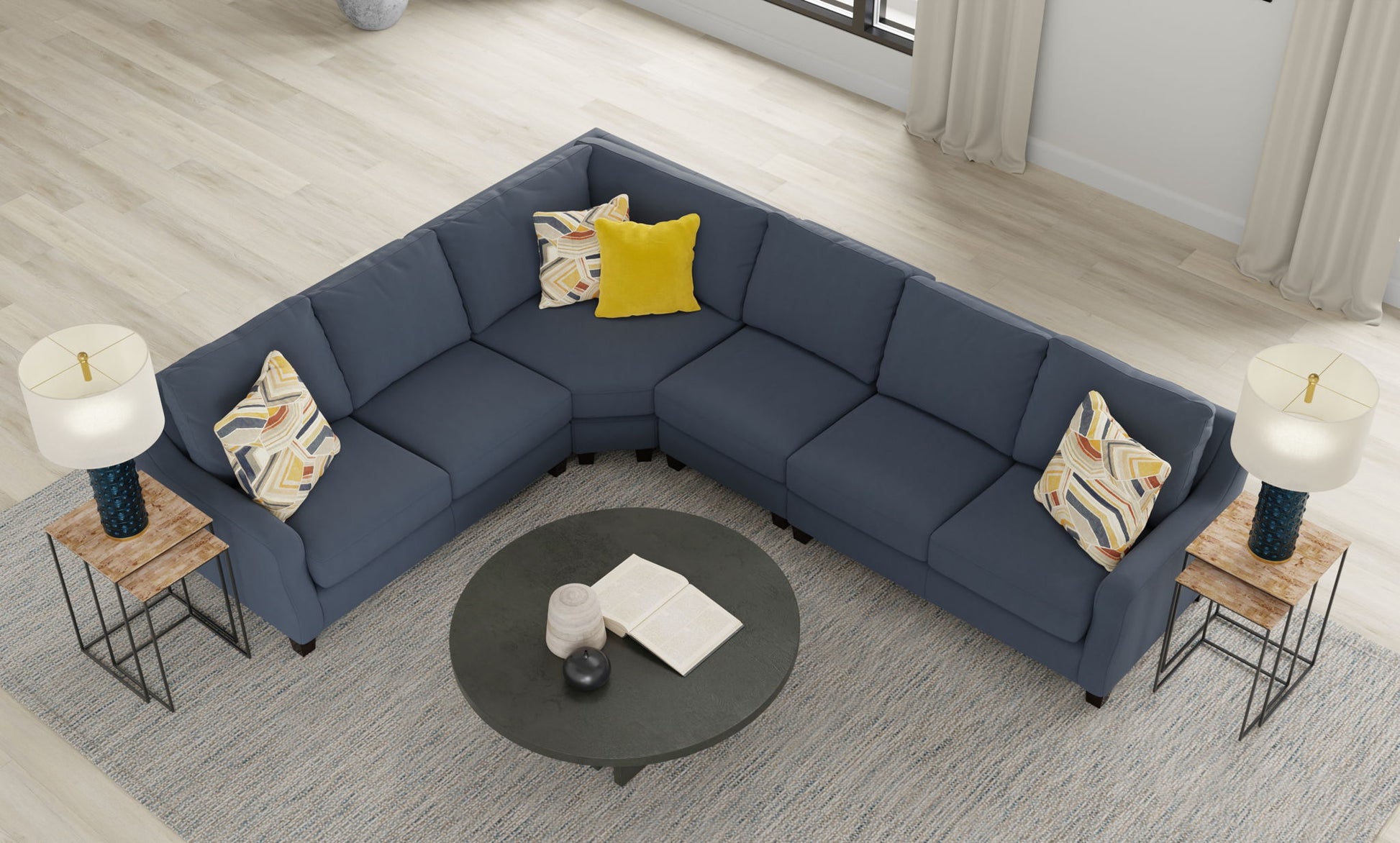 Foley - Sectional With Comfort Coil Seating And 4 Included Accent Pillows - Hornell Furniture Outlet