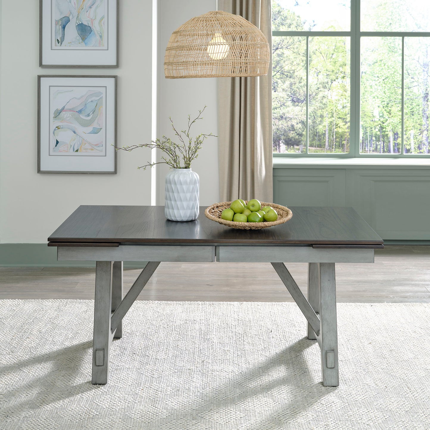 Newport - Trestle Table - Dark Gray - Hornell Furniture Outlet