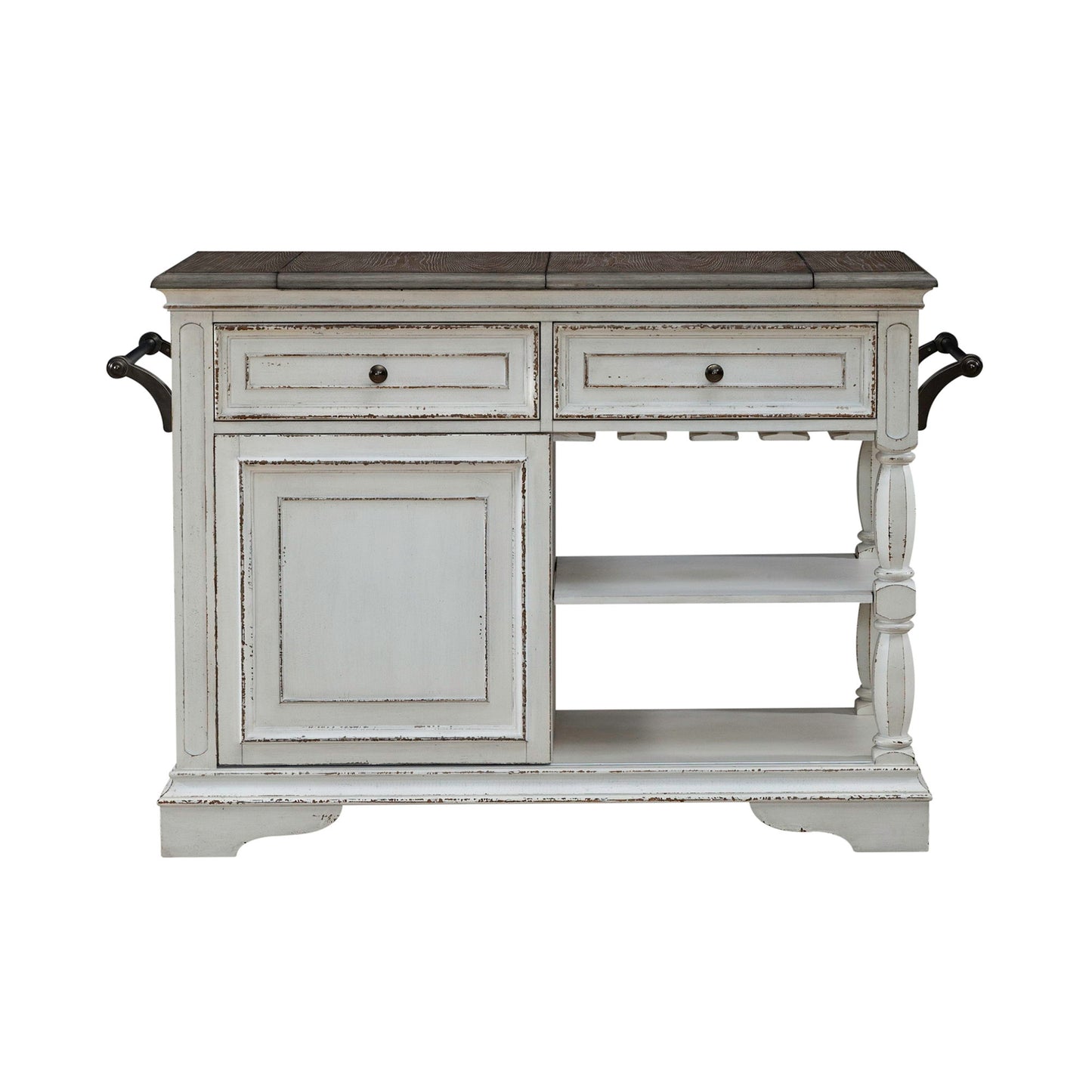 Magnolia Manor - Bar Cart - White - Hornell Furniture Outlet