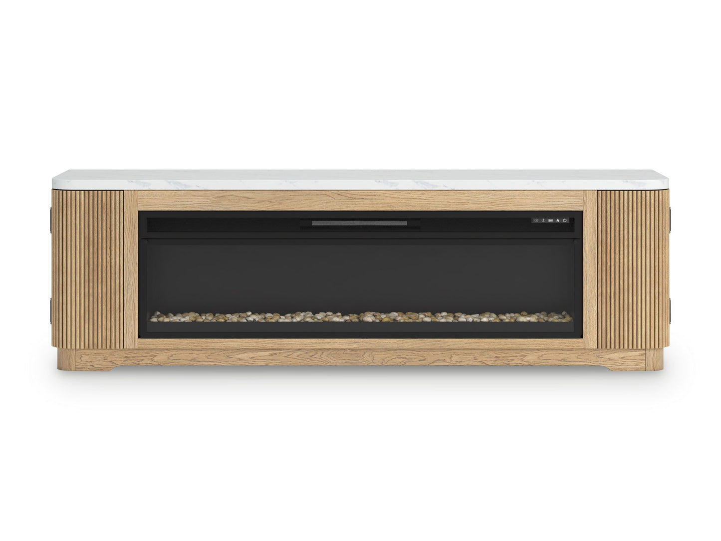 Camdill - Light Brown - 80" TV Stand With Electric Fireplace - Hornell Furniture Outlet