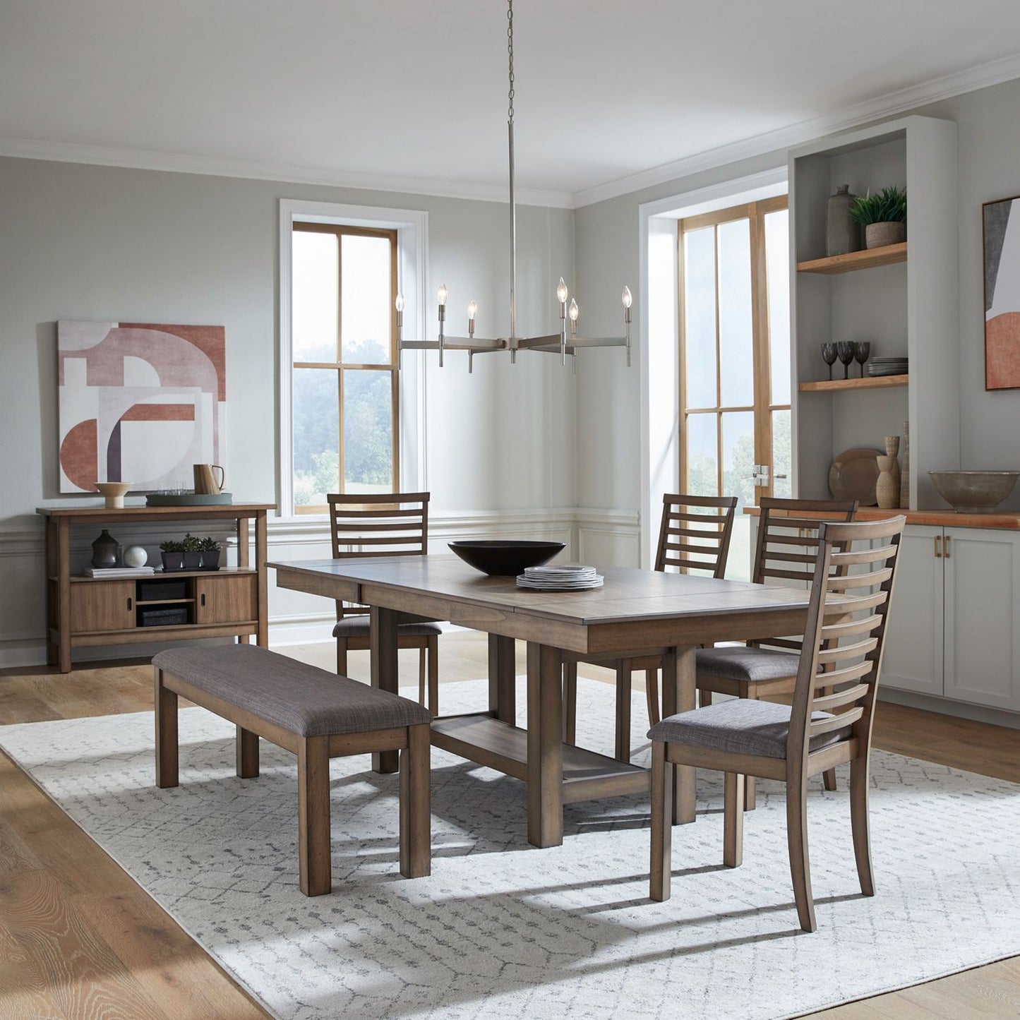Brook Bay - Trestle Table Set - Hornell Furniture Outlet
