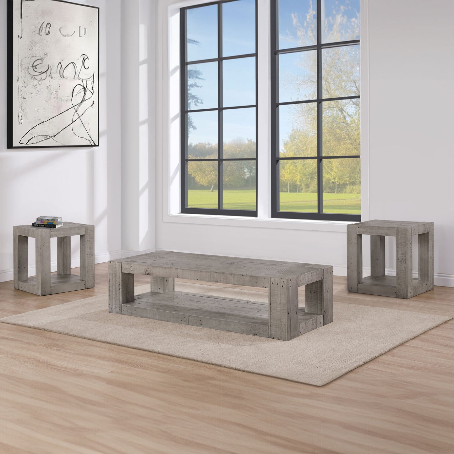 Pinedale - Cocktail Table With Casters - Tan - Hornell Furniture Outlet