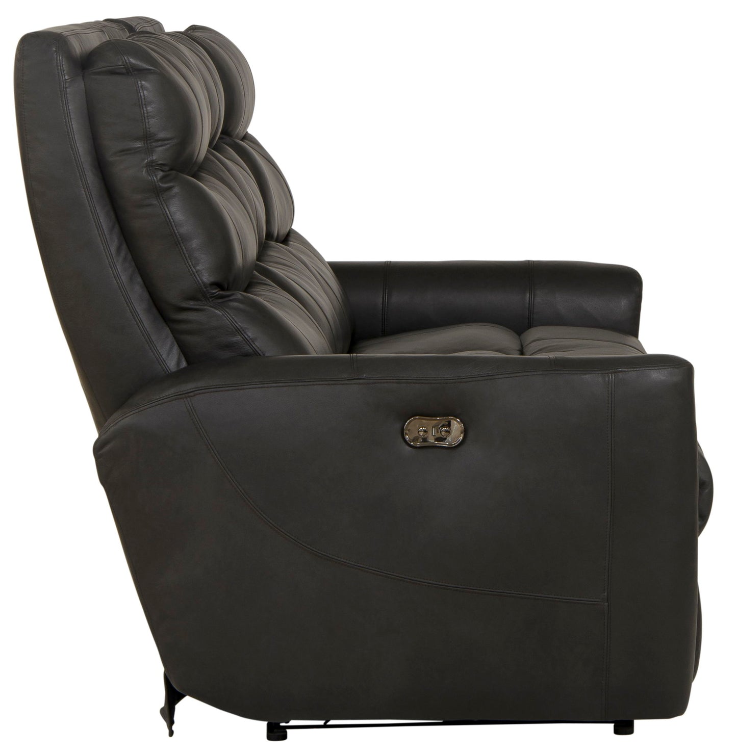 Bosa - Leather Power Reclining Sofa - Charcoal - Hornell Furniture Outlet