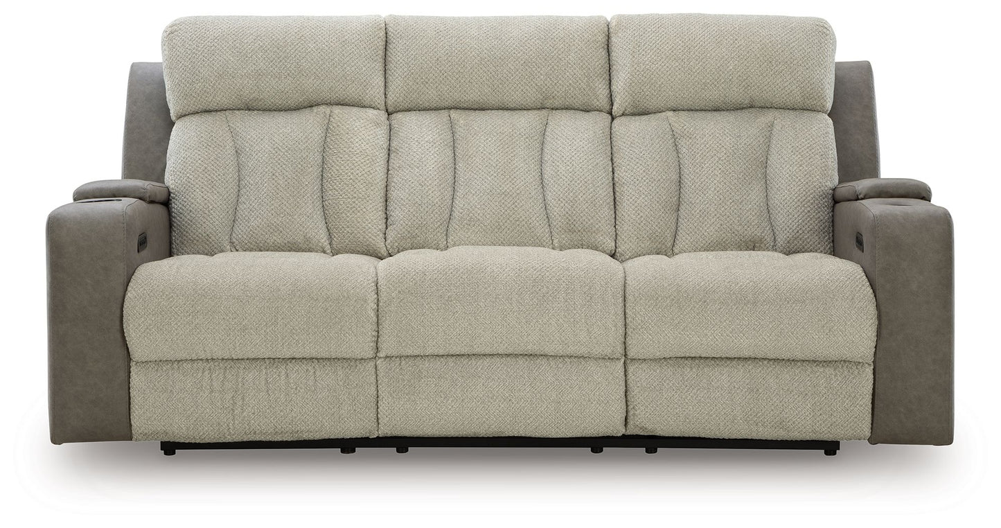 WhipLash - Sisal - Power Reclining Sofa With Adj Headrest - Hornell Furniture Outlet