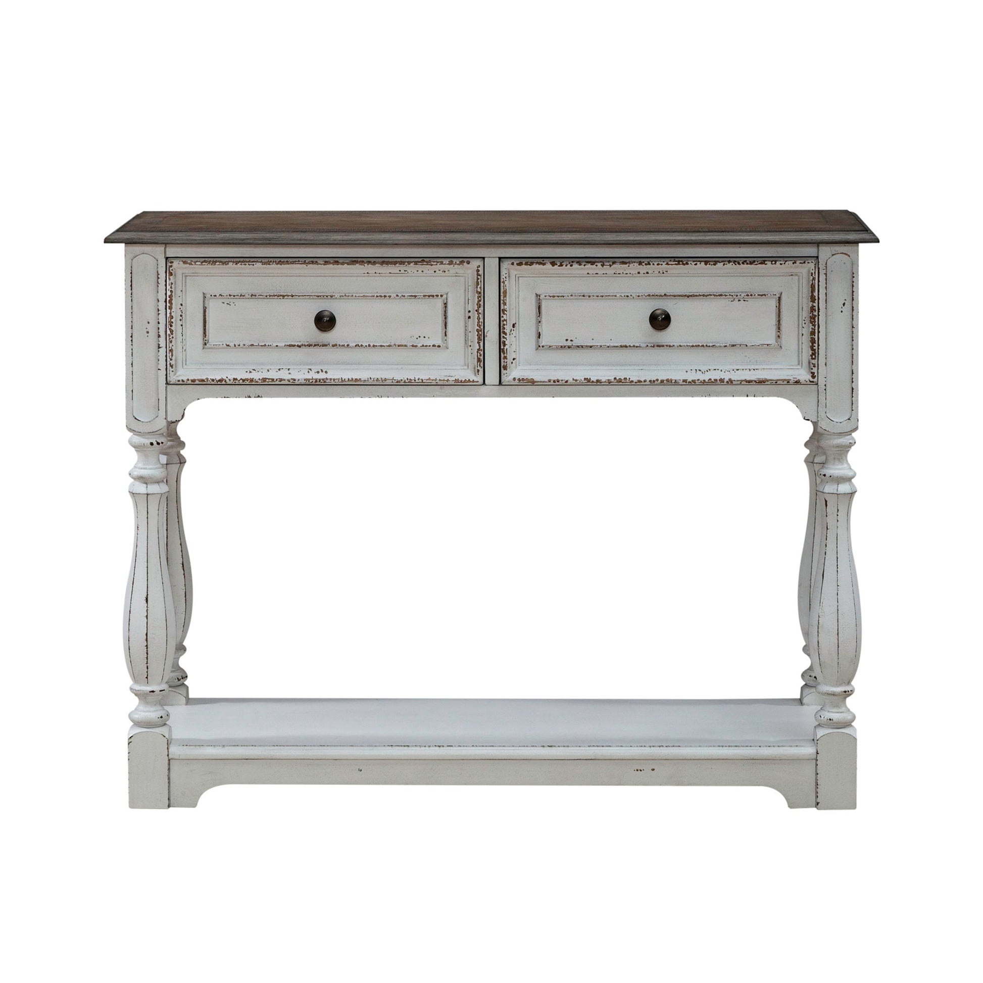 Magnolia Manor - Hall Console Bottom With Shelf For Display & Storage - White - Hornell Furniture Outlet