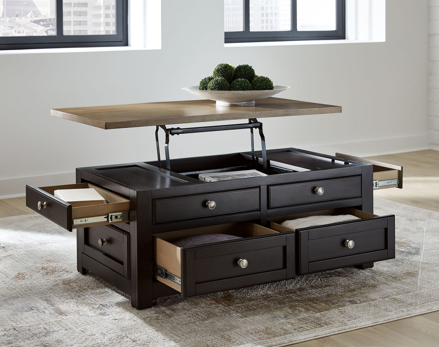 Drazmine - Brown - Lift Top Cocktail Table - Hornell Furniture Outlet