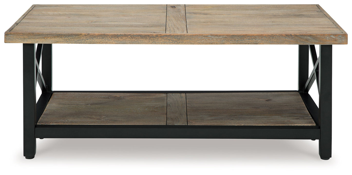 Bristenfort - Brown / Black - Rectangular Cocktail Table - Hornell Furniture Outlet