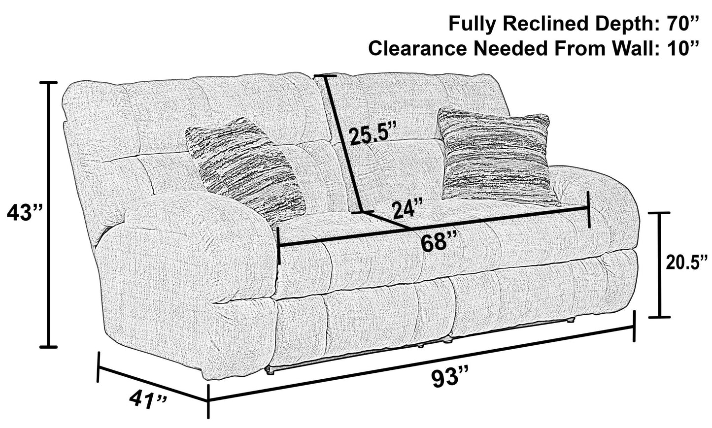 Ashland - Power Lay Flat Reclining Sofa - Hornell Furniture Outlet