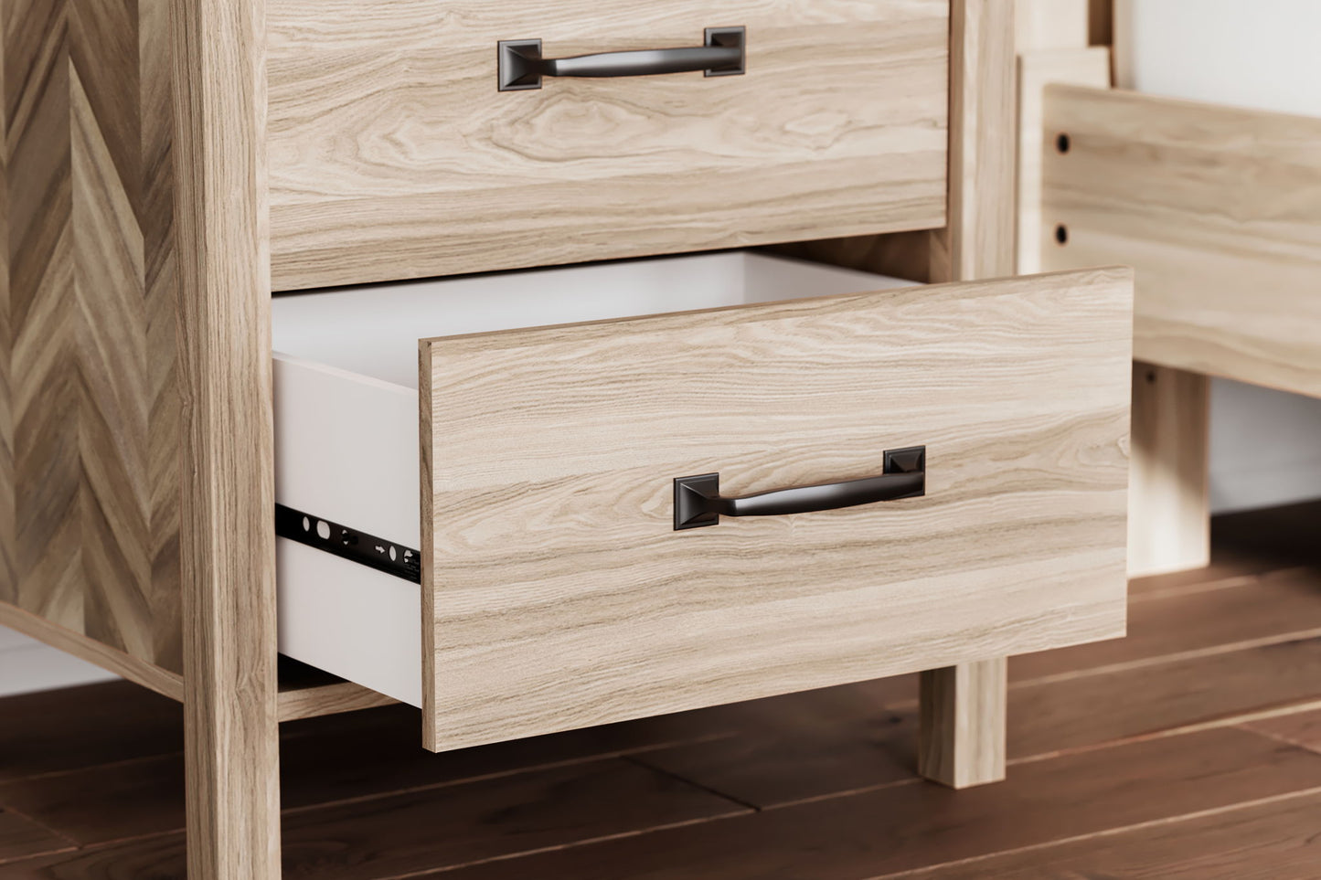 Battelle - Tan - Two Drawer Night Stand - Hornell Furniture Outlet