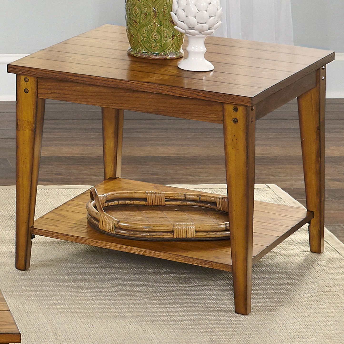 Lake House - Square Lamp Table - Hornell Furniture Outlet