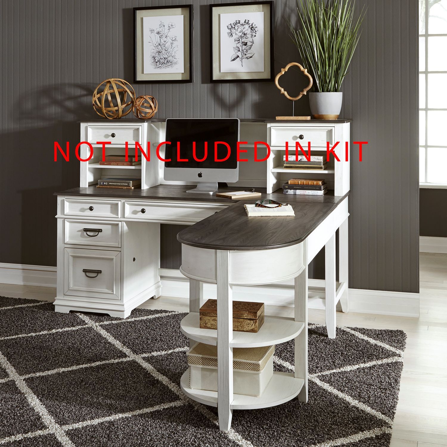 Allyson Park - Optional L Shaped Desk Set - White - Hornell Furniture Outlet