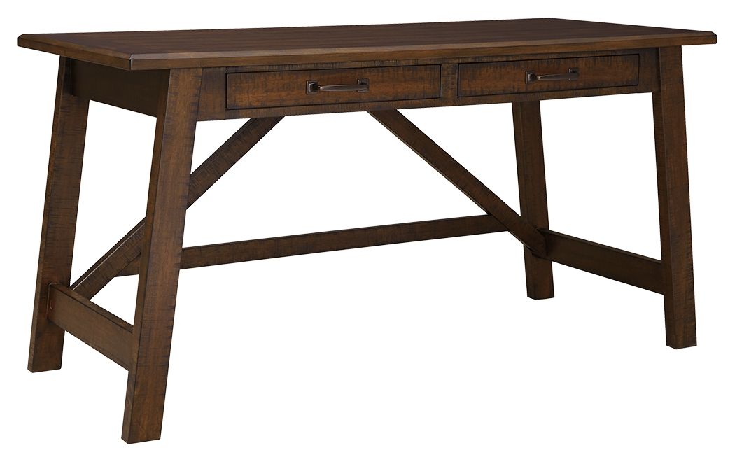 Baldridge - Rustic Brown - Home Office Large Leg Desk - Hornell Furniture Outlet