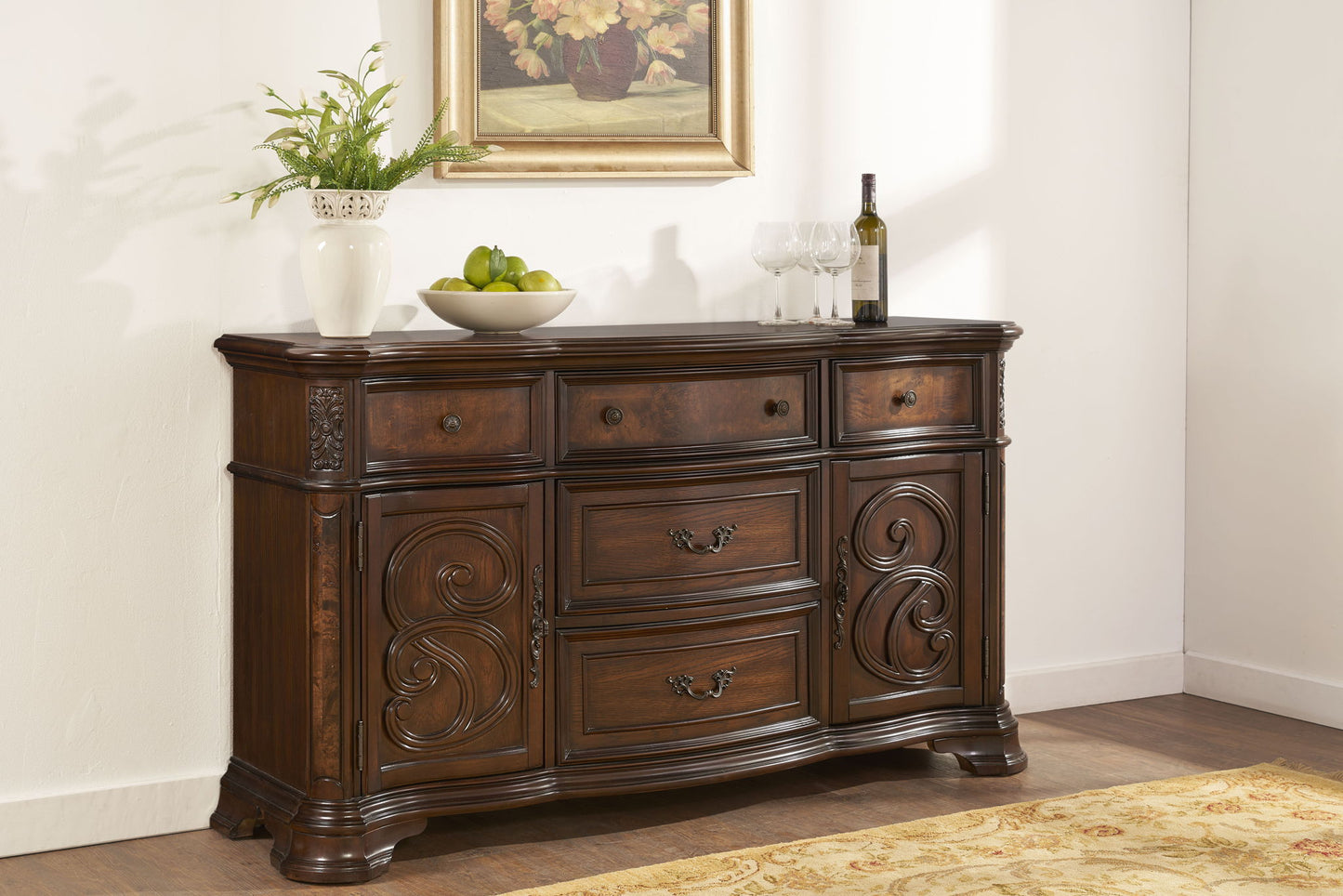 Royale - Buffet - Dark Brown - Hornell Furniture Outlet