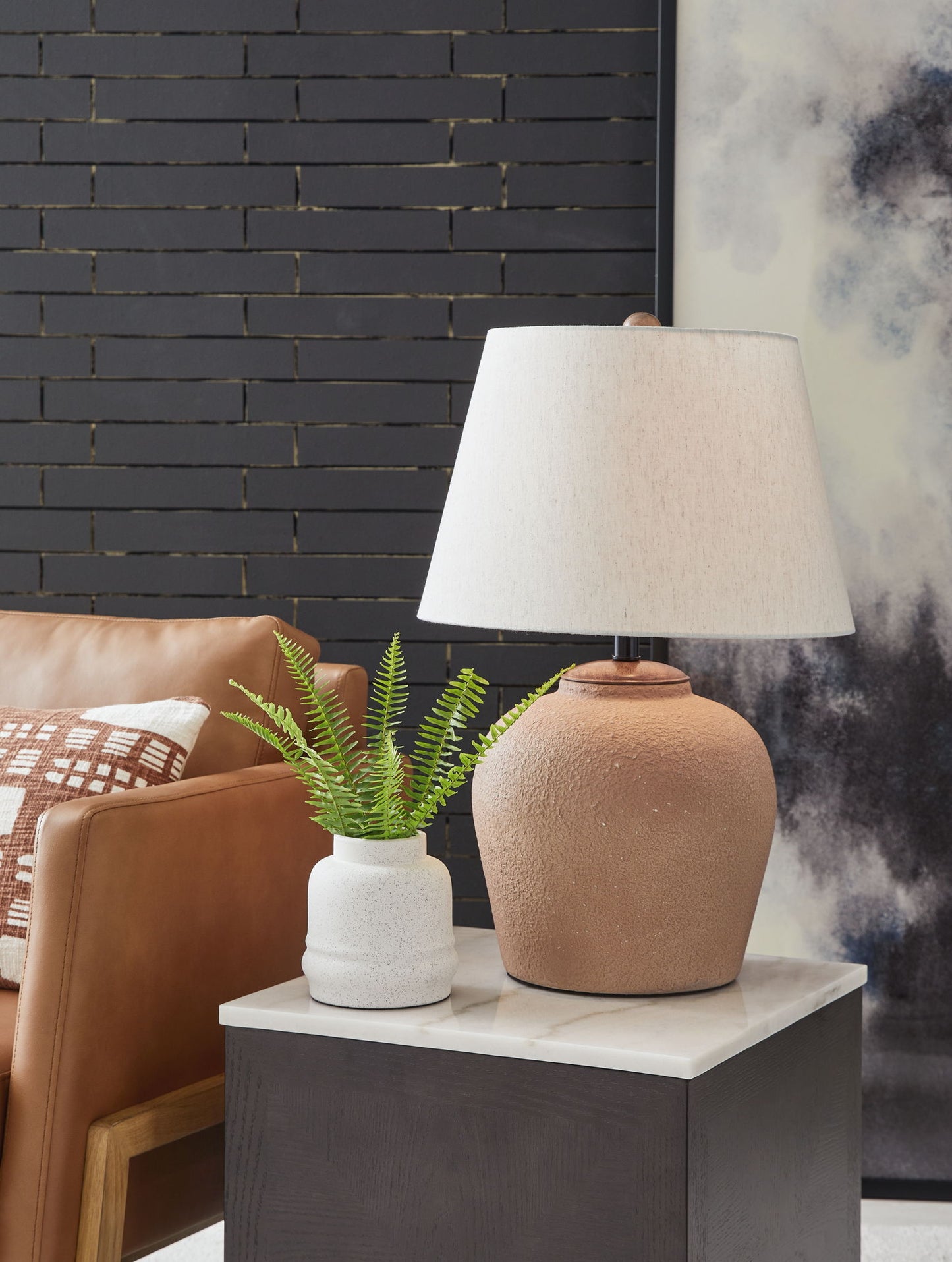 Scantor - Rust - Metal Table Lamp - Hornell Furniture Outlet