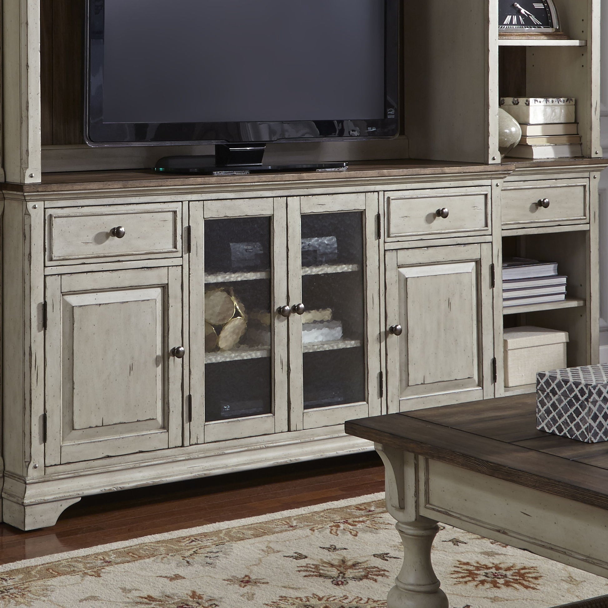 Morgan Creek - Entertainment TV Stand - White - Hornell Furniture Outlet