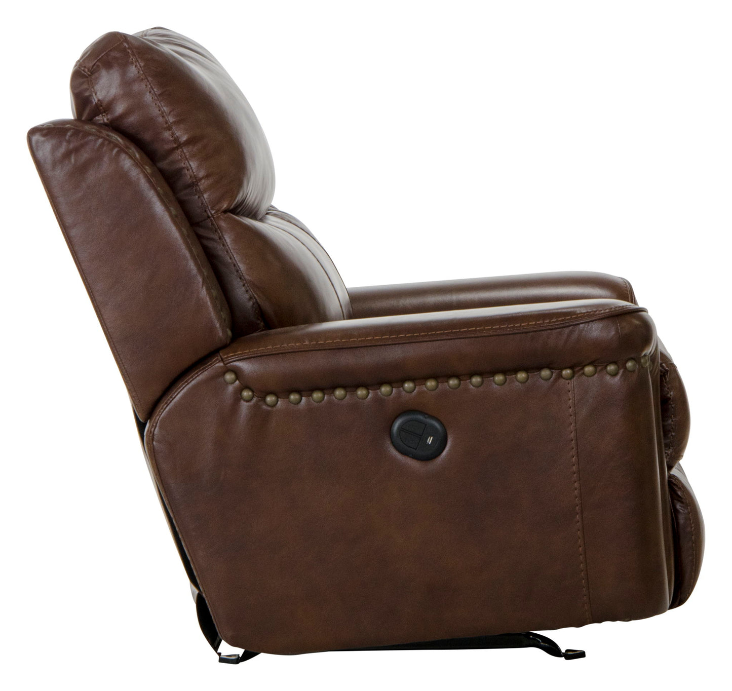 Ceretti - Power Wall Hugger Recliner - Brown Top Grain Italian Leather Match - Hornell Furniture Outlet