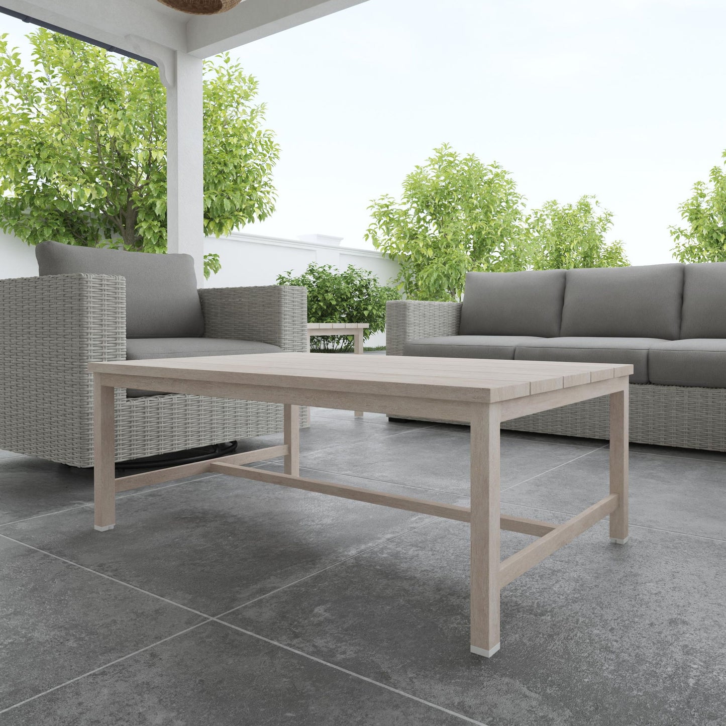 Blakley - Outdoor Aluminum Coffee Table - White - Hornell Furniture Outlet