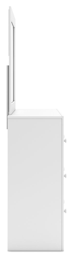 Mollviney - White - Dresser And Mirror - Hornell Furniture Outlet