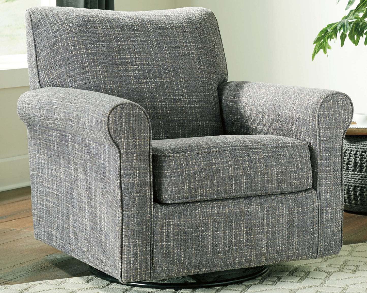 Renley - Ash - Swivel Glider Accent Chair - Hornell Furniture Outlet