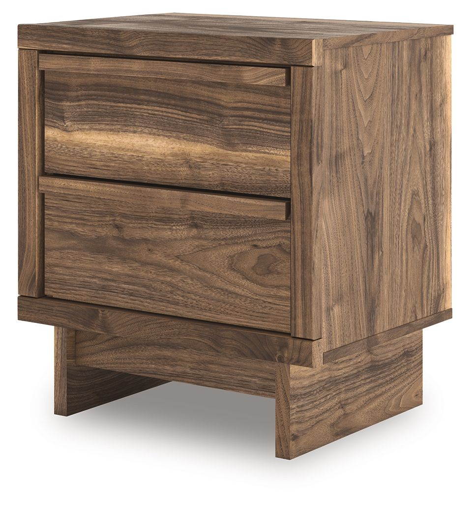 Chirason - Brown - Two Drawer Night Stand - Hornell Furniture Outlet
