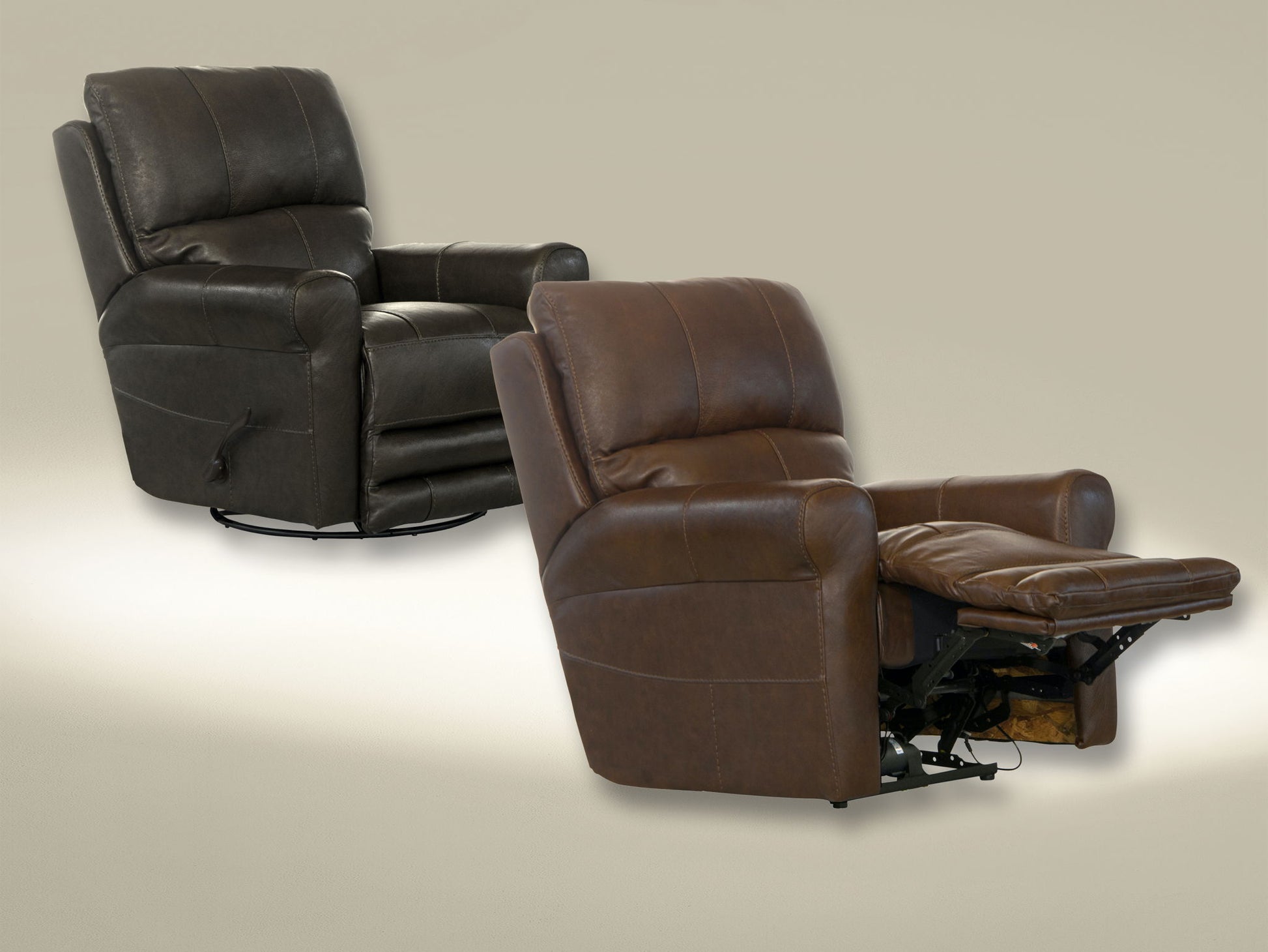 Hoffner - Power Lay Flat Recliner - Hornell Furniture Outlet