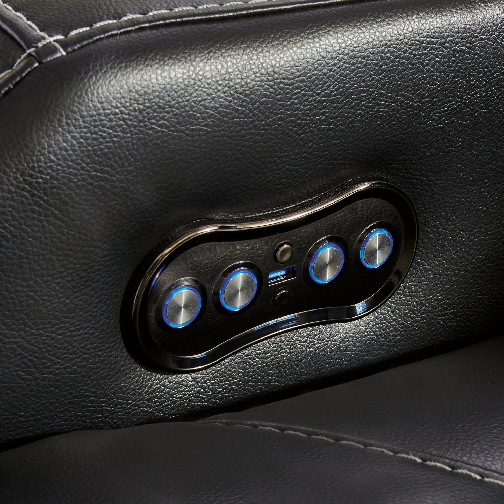 Caveman Den - Midnight - Power Recliner/ Adj Headrest - Hornell Furniture Outlet