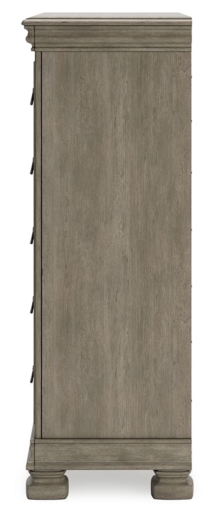 Lexorne - Gray - Five Drawer Chest - Hornell Furniture Outlet