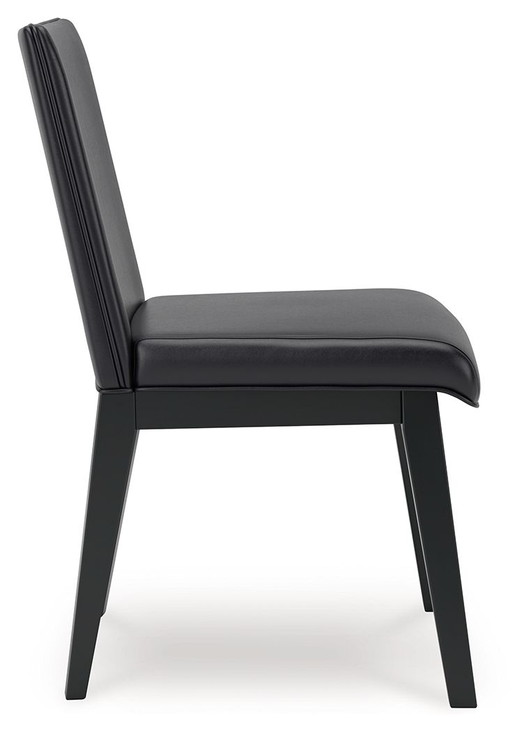 Jettaya - Black - Dining Upholstered Side Chair (Set of 2) - Hornell Furniture Outlet