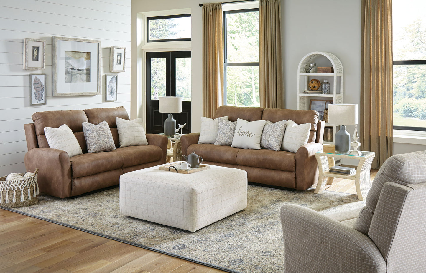 Justine - Lay Flat Reclining Loveseat - Burlap - Hornell Furniture Outlet