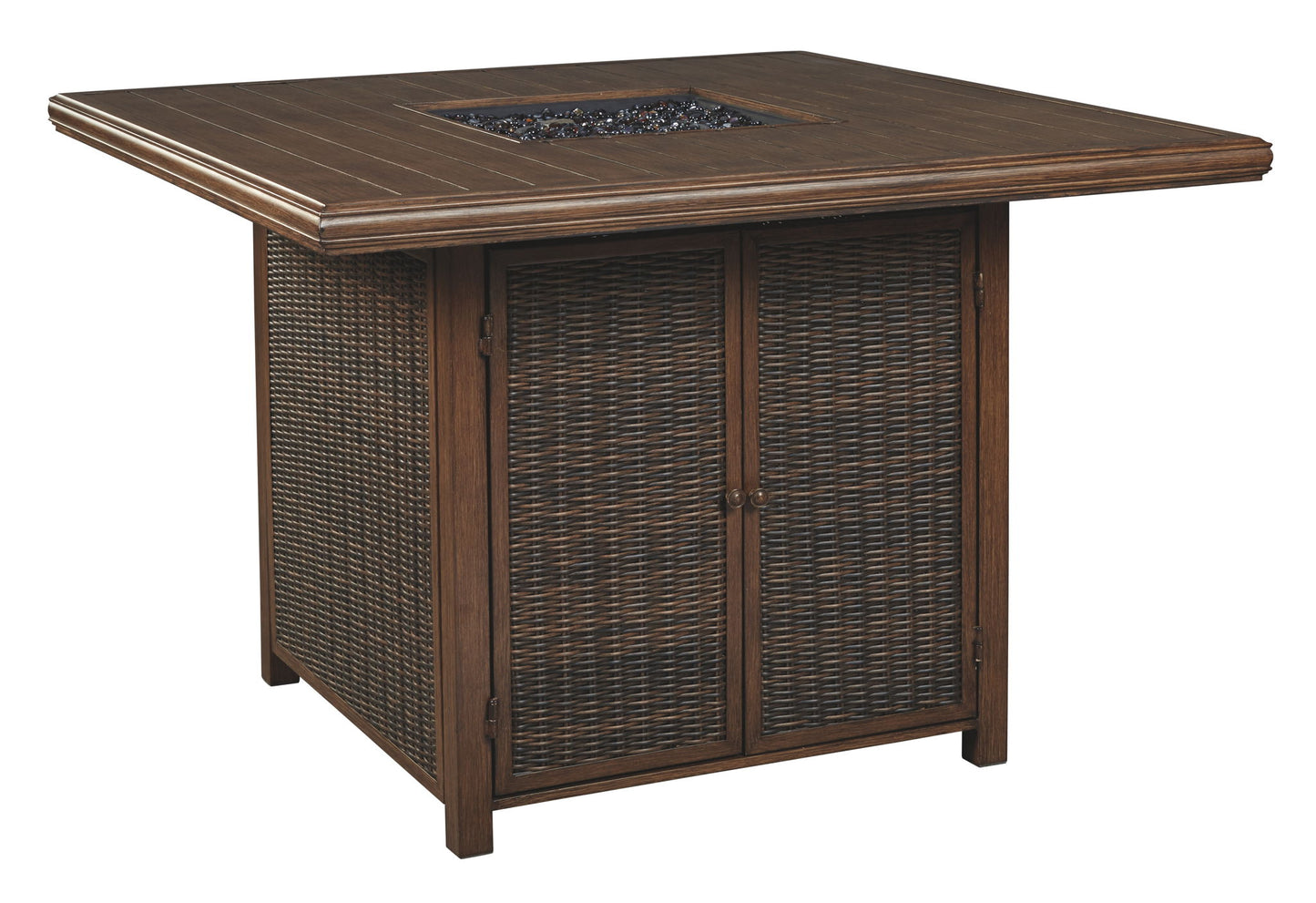 Paradise Trail - Medium Brown - Square Bar Table w/Fire Pit - Hornell Furniture Outlet