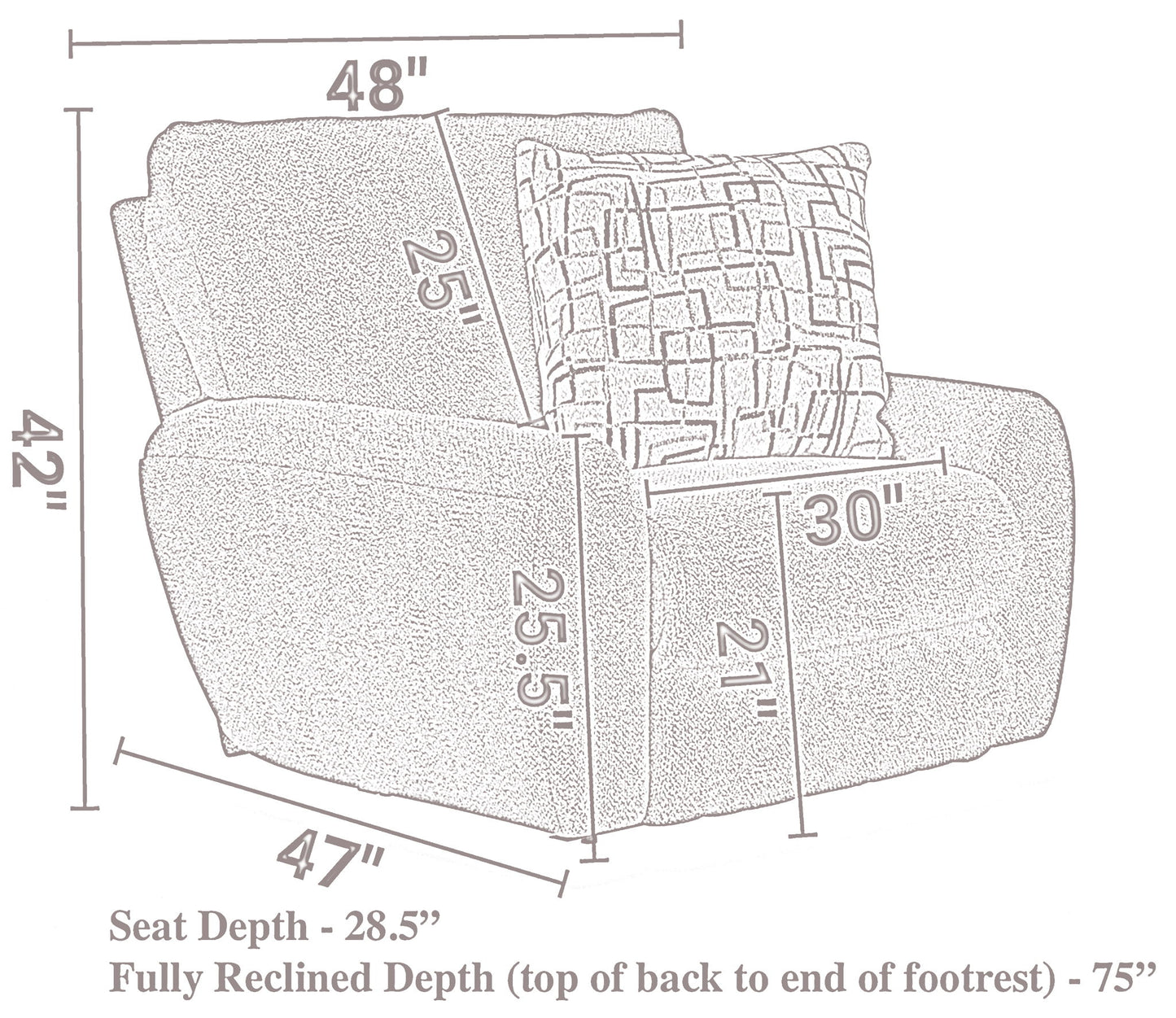 Maxwell - Power Deep Seat Lay Flat Recliner - Hornell Furniture Outlet
