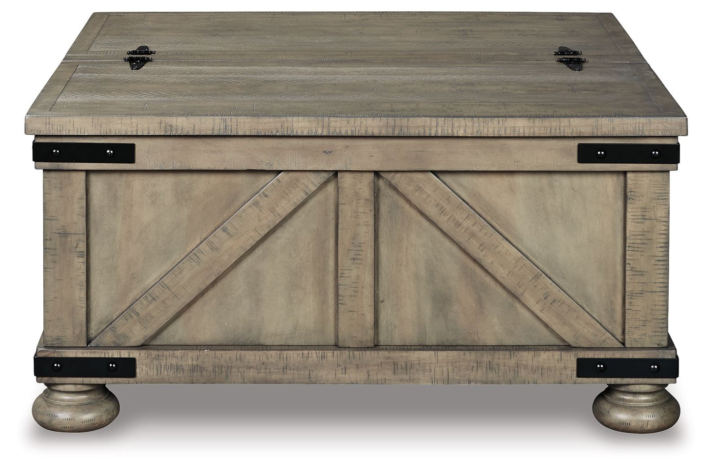 Aldwin - Gray - Cocktail Table With Storage - Square - Hornell Furniture Outlet