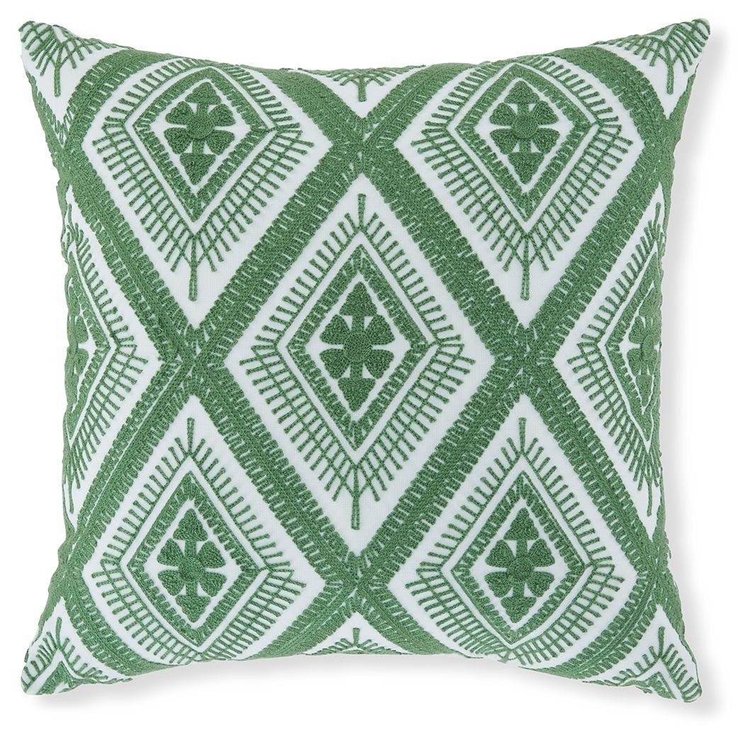 Bellvale - Green / White - Pillow (Set of 4) - Hornell Furniture Outlet