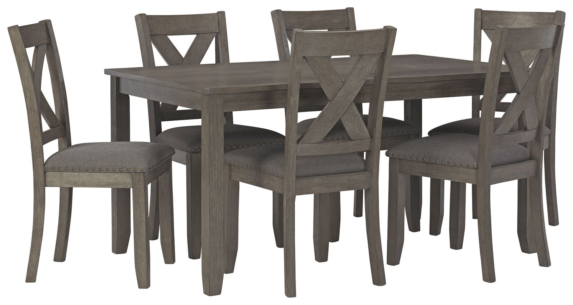 Caitbrook - Gray - RECT DRM Table Set (Set of 7) - Hornell Furniture Outlet