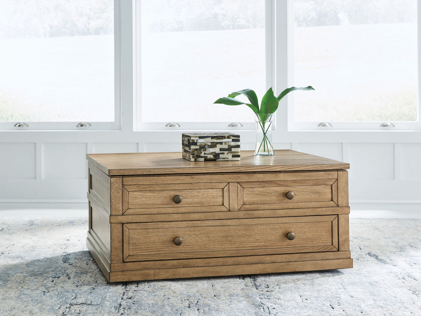 Sharlance - Light Brown - Lift Top Cocktail Table - Hornell Furniture Outlet