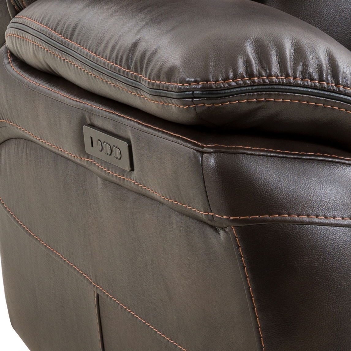 Oportuna - Dual Power Recliner Coffee - Dark Brown - Hornell Furniture Outlet