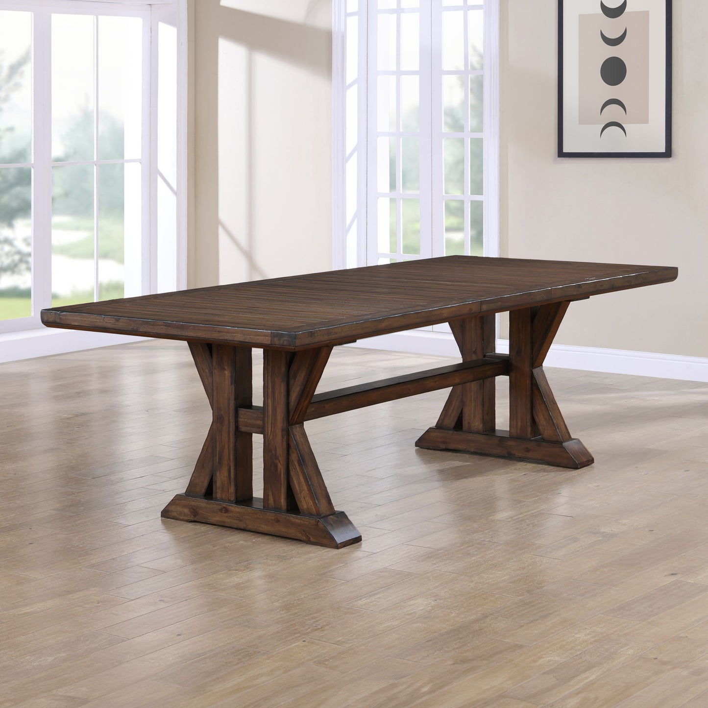 Auburn - Table With 2 / 20" Table Leaves - Dark Brown - Hornell Furniture Outlet