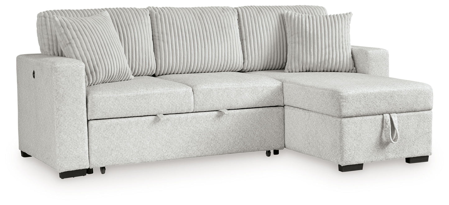 Wohlen - 2 - Piece Sectional With Pop Up Sleeper And LAF Corner Chaise - Alloy - Hornell Furniture Outlet