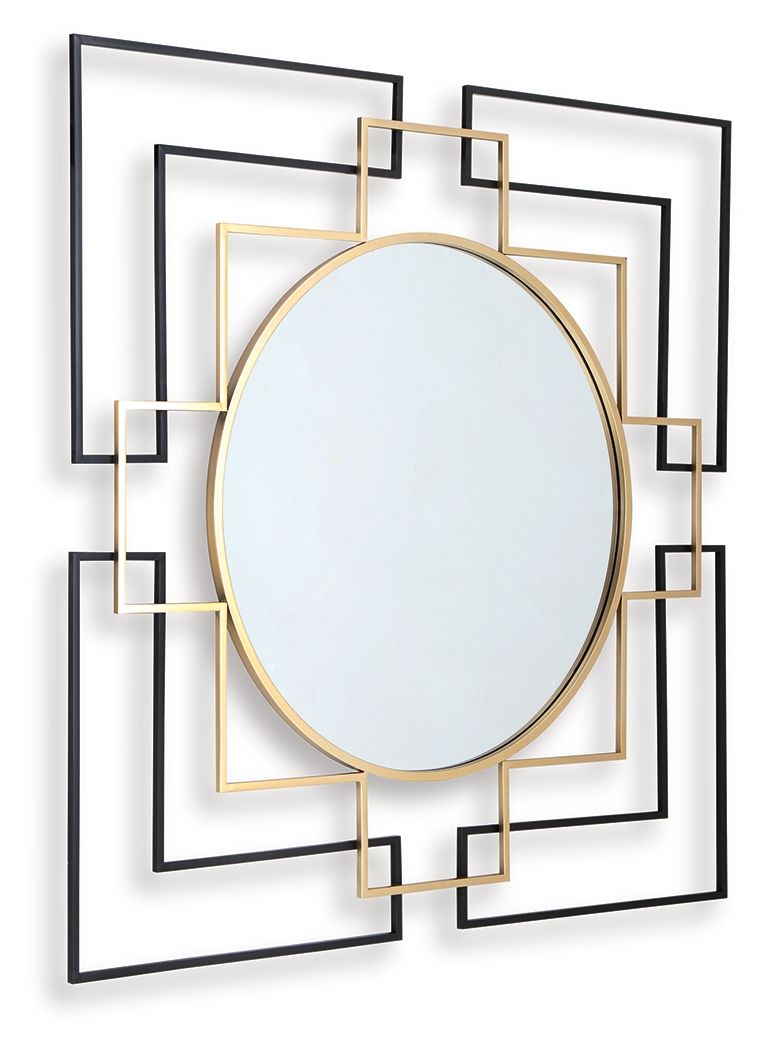 Oceanal - Black / Gold Finish - Accent Mirror - Hornell Furniture Outlet