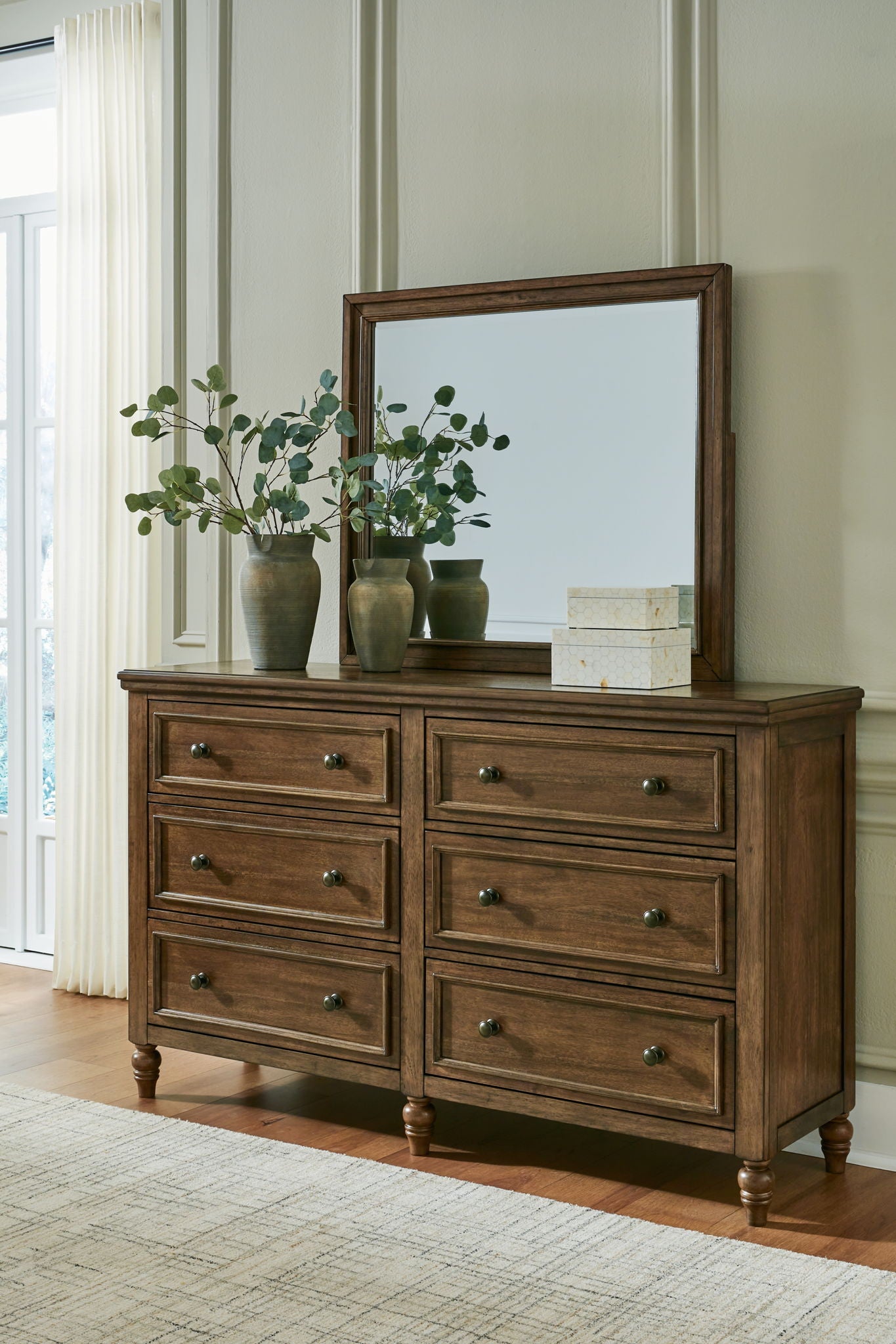 Sturlayne - Brown - Dresser And Mirror - Hornell Furniture Outlet