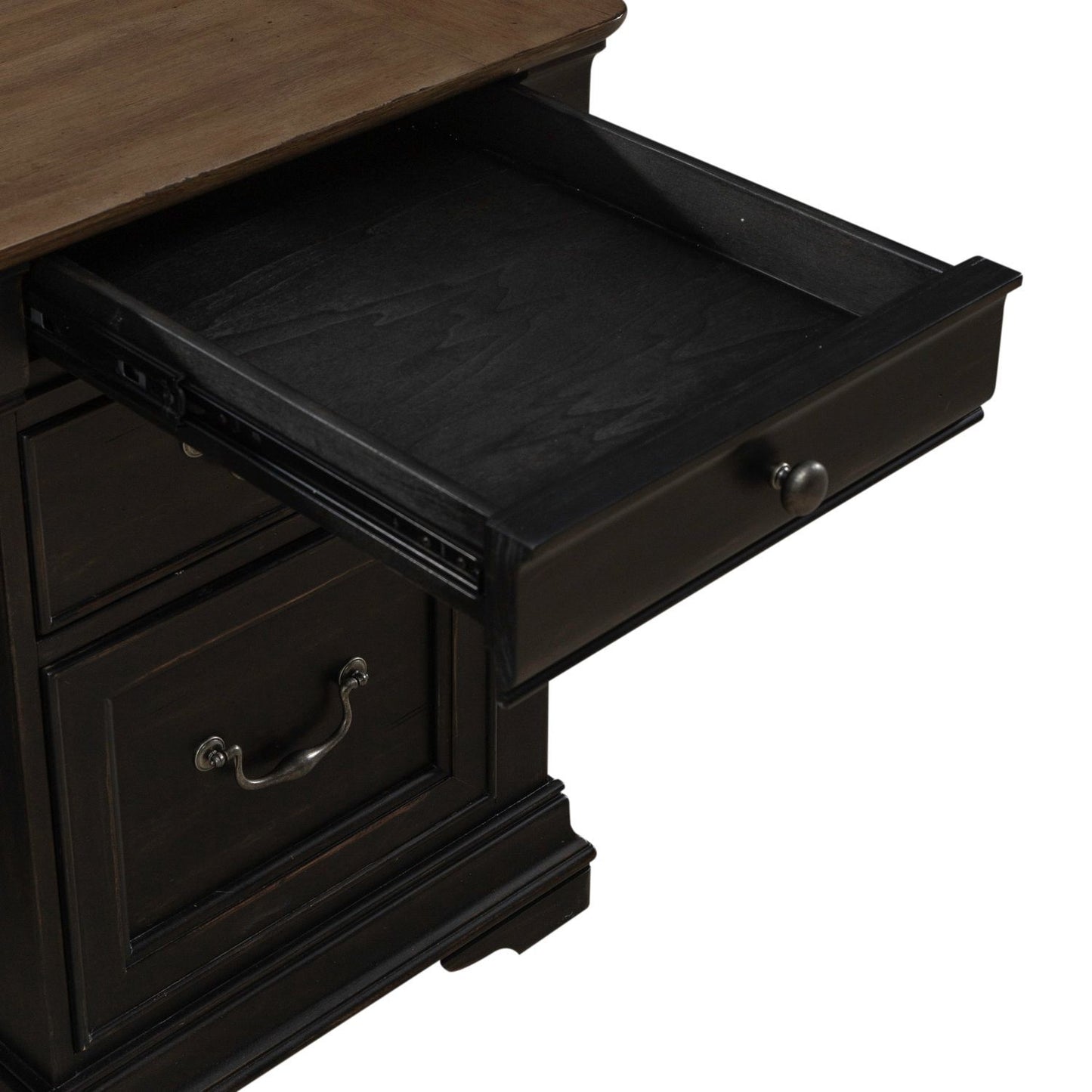 Meritage - Jr Executive Desk - Black - Hornell Furniture Outlet