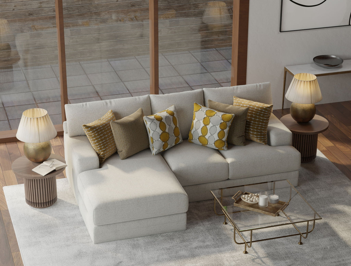 Tori - Sectional With Comfort Coil Seating And Accent Pillows Included - Hornell Furniture Outlet
