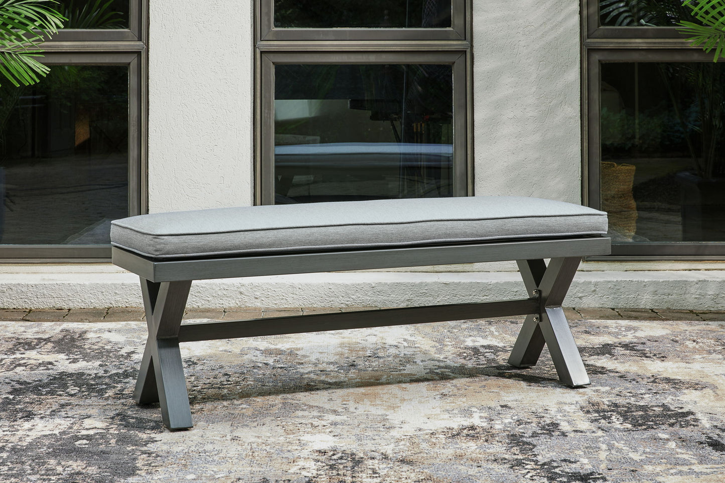 Elite Park - Gray - Bench With Cushion - Hornell Furniture Outlet