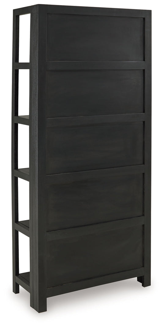 Abyard - Black / Natural - Bookcase - Hornell Furniture Outlet